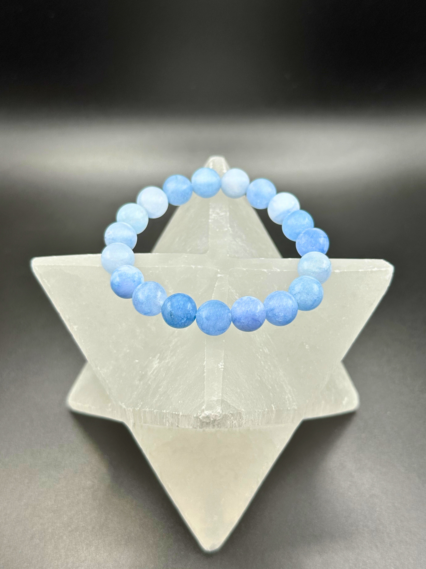Blue-Aquamarine Bead Bracelet