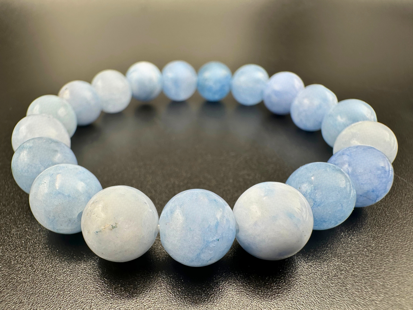 Blue-Aquamarine Bead Bracelet