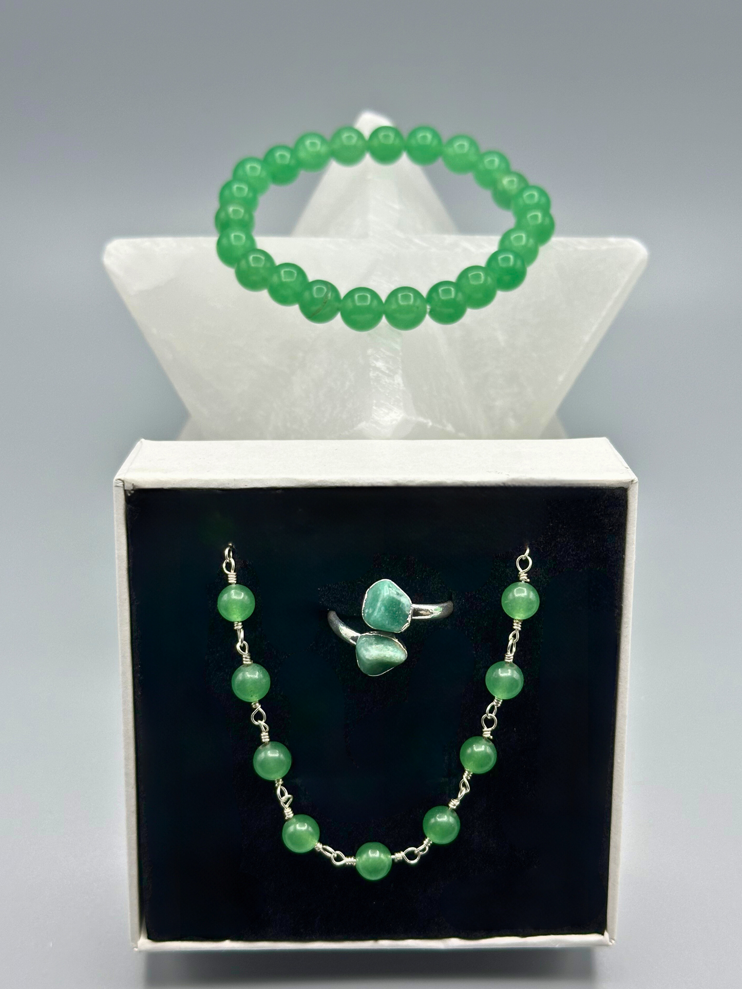 Green Aventurine Necklace Box Set