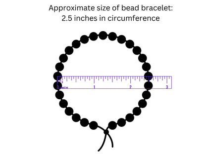 Black Striped Agate Bead Bracelet