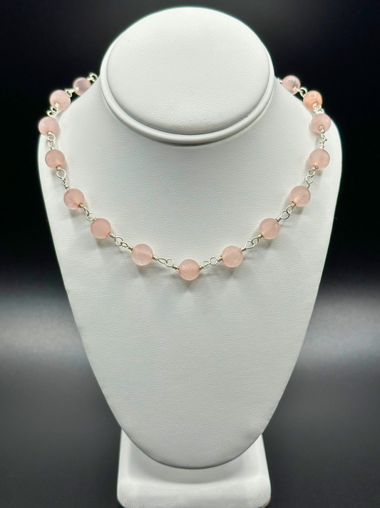 Rose Quartz Bead Necklace
